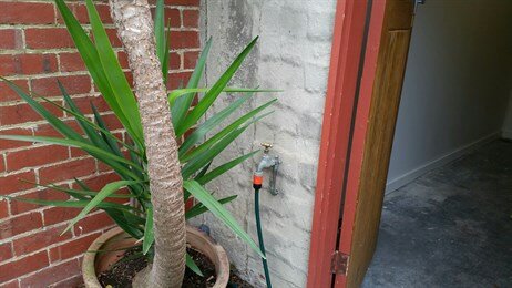 hose hanger before