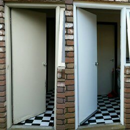 Door before and after replacement