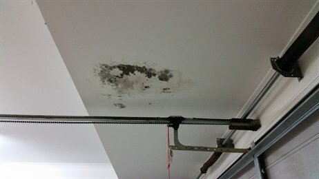 Water damaged ceiling Before