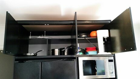 Cupboards finished open